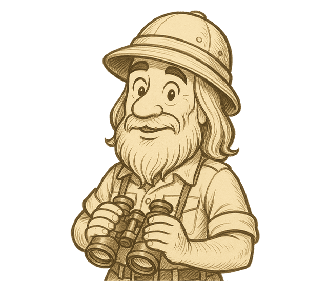 Leo with binoculars